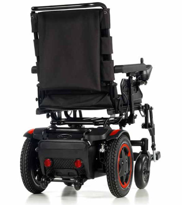 Motus - Quickie Q100R Powerchair in Red from the back
